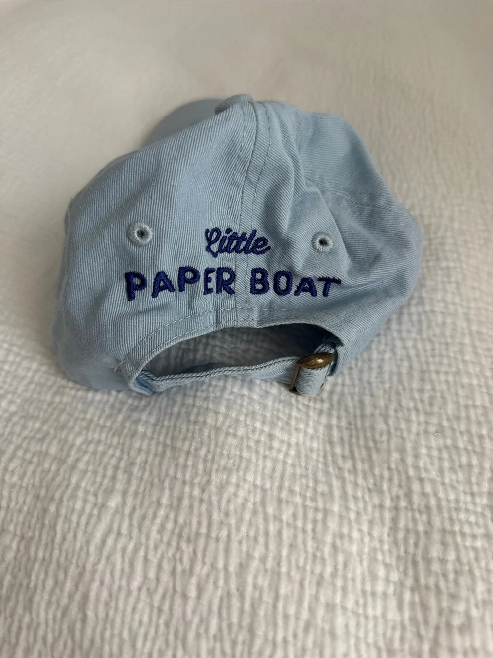 Personalized Light Blue Kids Baseball Cap with Navy “Mason” Embroidery